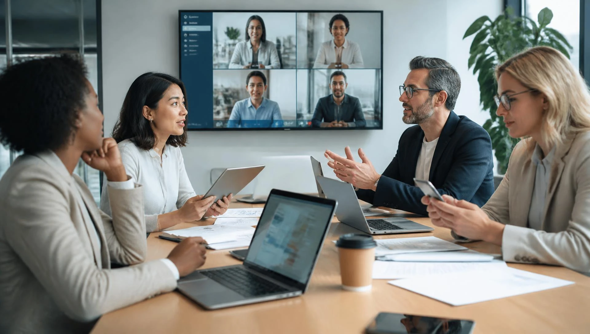 IT professionals collaborating at a computer workstation